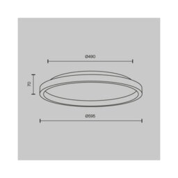 Luminosa Lighting Luminosa Orign Modern 60Cm Integrated Led Semi Flush Ceiling Light Black 3000K 450Lm - thumbnail 5