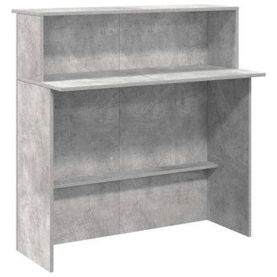 Berkfield Durable Reception Desk Concrete Grey 100X50X103.5 Cm Engineered Wood - image 1