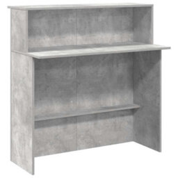 Berkfield Durable Reception Desk Concrete Grey 100X50X103.5 Cm Engineered Wood - thumbnail 1