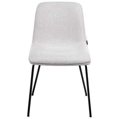 Wyld And Coco Nordicnest Set Of 2 Armless Dining Chairs In Light Grey Fabric, Padded Seats, Iron Frame, W46 X D55 X H81Cm - image 1
