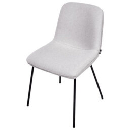 Wyld And Coco Nordicnest Set Of 2 Armless Dining Chairs In Light Grey Fabric, Padded Seats, Iron Frame, W46 X D55 X H81Cm - thumbnail 6