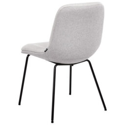Wyld And Coco Nordicnest Set Of 2 Armless Dining Chairs In Light Grey Fabric, Padded Seats, Iron Frame, W46 X D55 X H81Cm - thumbnail 5