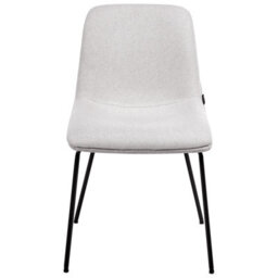 Wyld And Coco Nordicnest Set Of 2 Armless Dining Chairs In Light Grey Fabric, Padded Seats, Iron Frame, W46 X D55 X H81Cm - thumbnail 1