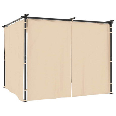 Walplus Gazebo With Curtains 3X3 M Cream Steel - image 1