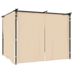 Walplus Gazebo With Curtains 3X3 M Cream Steel - thumbnail 1