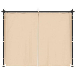 Walplus Gazebo With Curtains 3X3 M Cream Steel - thumbnail 2