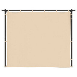 Walplus Gazebo With Curtains 3X3 M Cream Steel - thumbnail 3
