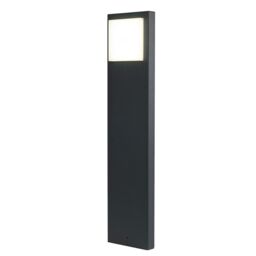 GoodHome Lutak Contemporary Dark Grey Mains-Powered 1 Lamp Integrated Led Outdoor Post Light (H)770mm - thumbnail 2