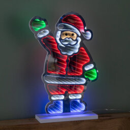 Samuel Alexander 40Cm Light Up Waving Santa Infinity Light Christmas Decoration With Multi-Coloured Leds - thumbnail 3
