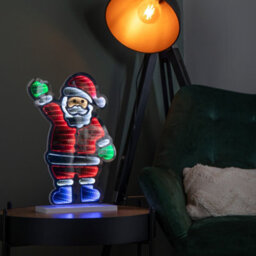 Samuel Alexander 40Cm Light Up Waving Santa Infinity Light Christmas Decoration With Multi-Coloured Leds - thumbnail 2