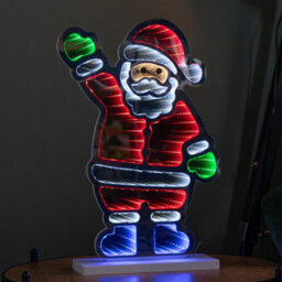 Samuel Alexander 40Cm Light Up Waving Santa Infinity Light Christmas Decoration With Multi-Coloured Leds - thumbnail 1