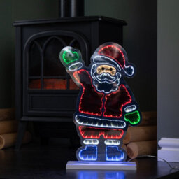 Samuel Alexander 40Cm Light Up Waving Santa Infinity Light Christmas Decoration With Multi-Coloured Leds - thumbnail 7