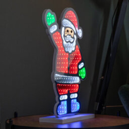 Samuel Alexander 40Cm Light Up Waving Santa Infinity Light Christmas Decoration With Multi-Coloured Leds - thumbnail 6