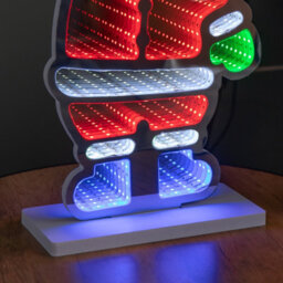 Samuel Alexander 40Cm Light Up Waving Santa Infinity Light Christmas Decoration With Multi-Coloured Leds - thumbnail 5