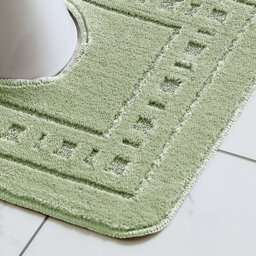 Catherine Lansfield Bathroom Armoni Bath Mat And Pedestal Set Sage - thumbnail 3