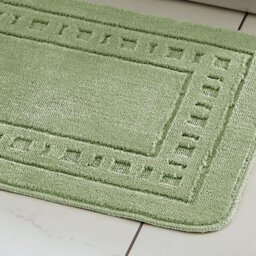 Catherine Lansfield Bathroom Armoni Bath Mat And Pedestal Set Sage - thumbnail 2