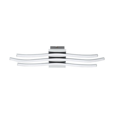 Modern Chrome Flush Mount Ceiling Light With White Shade And Led Bulb - image 1