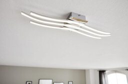 Modern Chrome Flush Mount Ceiling Light With White Shade And Led Bulb - thumbnail 3