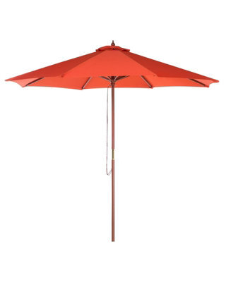 Wyld And Coco Garden Parasol Red 270Cm Octagonal Foldable Outdoor Parasol With Birch Pole - image 1