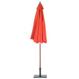 Wyld And Coco Garden Parasol Red 270Cm Octagonal Foldable Outdoor Parasol With Birch Pole - thumbnail 6