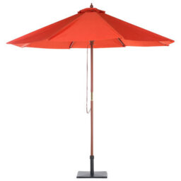Wyld And Coco Garden Parasol Red 270Cm Octagonal Foldable Outdoor Parasol With Birch Pole - thumbnail 5