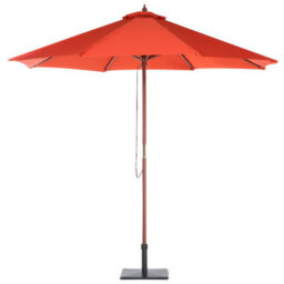Wyld And Coco Garden Parasol Red 270Cm Octagonal Foldable Outdoor Parasol With Birch Pole - thumbnail 4