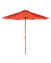 Wyld And Coco Garden Parasol Red 270Cm Octagonal Foldable Outdoor Parasol With Birch Pole - thumbnail 1