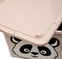 B2C Toy Storage Box Tub Lid Kids Bedroom Organizer Pastel Cute Animal Chest Bin Pink Panda 30L - thumbnail 7