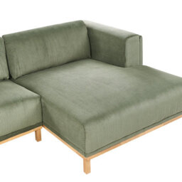 Beliani Corner Sofa 5 Seater Veng Corduroy Green Left Hand - thumbnail 8