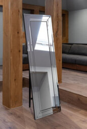 Mirroroutlet Langley All Glass Bevel Free Standing Cheval Dress Mirror 5Ft7 X 1Ft11, 170Cm X 58Cm - thumbnail 1