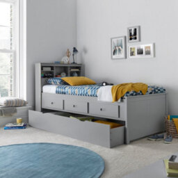 Bedmaster Venus Grey Guest Bed With Drawers And Trundle With Spring Mattresses - thumbnail 3