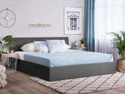 Beliani Ottoman Bed Fabric Orbey 180 X 200 Cm (Eu Super King) Grey - thumbnail 2