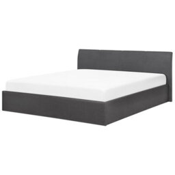 Beliani Ottoman Bed Fabric Orbey 180 X 200 Cm (Eu Super King) Grey - thumbnail 9