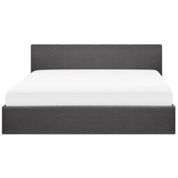 Beliani Ottoman Bed Fabric Orbey 180 X 200 Cm (Eu Super King) Grey - thumbnail 7
