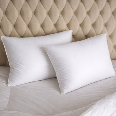 MHG Living Premium Hotel Quality Duck Feather Pillow Pair - T220 Down-Proof Cotton Cover - image 1