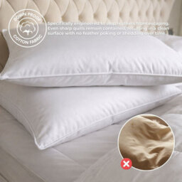 MHG Living Premium Hotel Quality Duck Feather Pillow Pair - T220 Down-Proof Cotton Cover - thumbnail 5