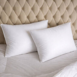 MHG Living Premium Hotel Quality Duck Feather Pillow Pair - T220 Down-Proof Cotton Cover - thumbnail 1