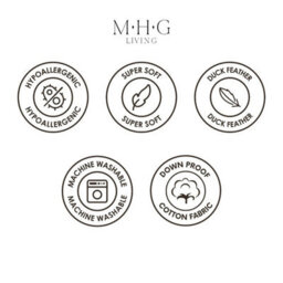 MHG Living Premium Hotel Quality Duck Feather Pillow Pair - T220 Down-Proof Cotton Cover - thumbnail 8