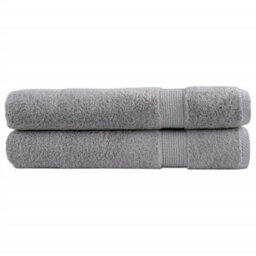 Berkfield Premium Towels Solund 2Pcs Grey 100X200Cm 600Gsm - thumbnail 1