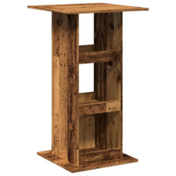 Berkfield Bar Table With Storage Old Wood 60X60X102 Cm Engineered Wood - thumbnail 2