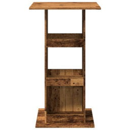 Berkfield Bar Table With Storage Old Wood 60X60X102 Cm Engineered Wood - thumbnail 4