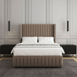 REGIONAL FURNISHINGS Divan Bed Set Mink Plush Velvet Upholstered 54Inch Headboard & Footboard 2Drawers Footend & No Mattress In 4Ft 4Ft6 5Ft 6Ft - thumbnail 3