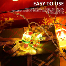 CLEFFNS Christmas Fairy String Lights, Led Light Battery Operated With Santa Claus Wreath Tree Snowman 10Ft 20 Led For Home Decoration - thumbnail 5