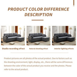 Abrihome L-Shaped Corner Sofa Bed With Storage - 3-Seater Pull Out Convertible Settee, Grey Sectional Sofa For Living Room/office - thumbnail 6