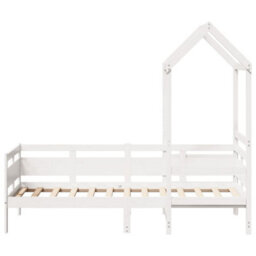 Berkfield Day Bed With Roof Without Mattress White 80X200 Cm Solid Wood - thumbnail 4