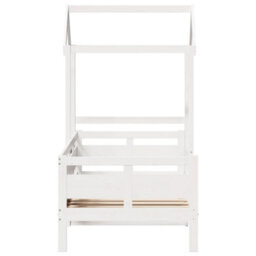 Berkfield Day Bed With Roof Without Mattress White 80X200 Cm Solid Wood - thumbnail 7