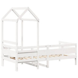 Berkfield Day Bed With Roof Without Mattress White 80X200 Cm Solid Wood - thumbnail 8