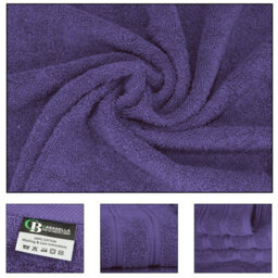 Casabella Premium Quality 4 Purple Hand Towels 100% Combed Cotton 650 Gsm Quick Dry Hand Towels Set 50X90 Cm - thumbnail 2