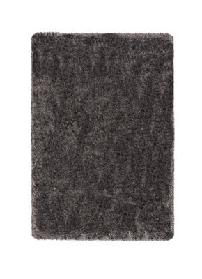 Washable Charcoal Thick Shaggy, Plain Rug, Easy To Clean Rug, Modern Rug For Bedroom, & Living Room-67 X 150Cm (Runner) - image 1
