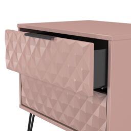 Anzio Matt Kobe Pink 2 Drawer Non-Extendable Bedside Table (H)574mm (W)575mm (D)395mm - thumbnail 5